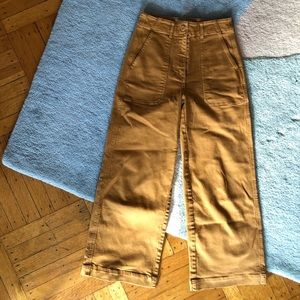Everlane Wide Leg Crop Utility Pant in Golden Brown
